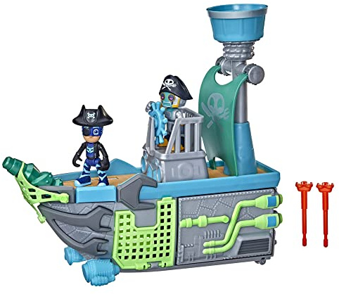 Pyjamasques Bateau Pirate de l'air, Jouet préscolaire, Coffret de véhicule avec 2 Figurines articulées, pour Enfants dès 3 Ans