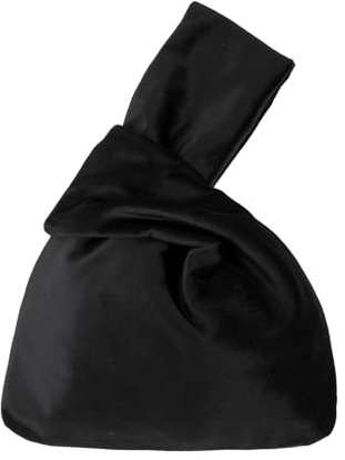 Muka Bolso de Mano Bolsos de Fiesta con Nudo de Terciopelo Estilo Japonés Bolsa Negro de Noche para Mujer Puedes Usar en Boda