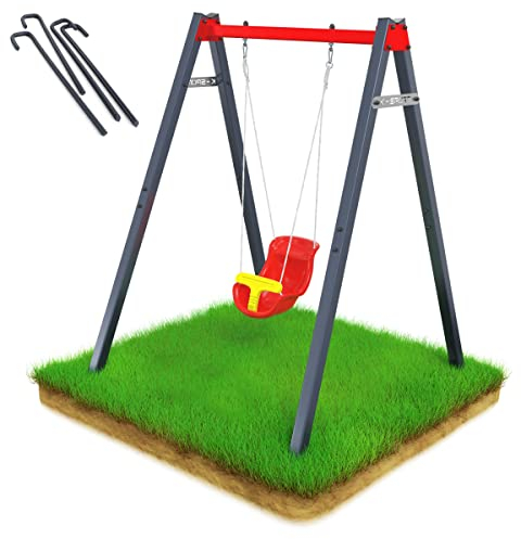 K-Sport: Schaukelgestell mit Babyschaukel I Gestell bis 150 kg belastbar I stabil und sicher I Outdoor Schaukel I Kinderschaukel für den Garten I Wetterfestes Gerüst I inkl. Bodenanker I Made in EU I
