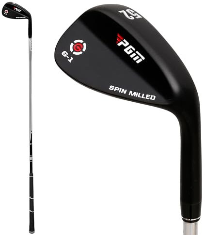 PGM Golf Wedge Set - 50/52/54/56/58/60/62/64 Grad Spalt, Sand, Lob Wedge - Rechte Hand - Gefräste Fläche für mehr Spin - Schwarz