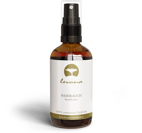 Levona Hidrolato de incienso [100 ml] agua de incienso, tónico facial antiespinillas y antiarrugas, como agua de rosas orgánica, incienso de cara tónica Omán Boswellia sacra