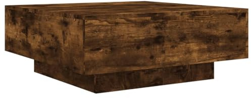 vidaXL Couchtisch, Quadratisch Beistelltisch Sofatisch, Tisch Kaffeetisch für Wohnzimmer, Teetisch Telefontisch, Modern, Räuchereiche Holzwerkstoff