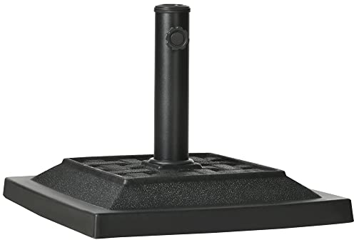 Outsunny Sonnenschirmständer 12 kg Quadratisch Schirmständer Schirmgewicht, Schirmhalter, Ständer für Sonnenschirm 32/38/48mm Rohrdurchmesser, für Balkon, Terasse, Garten, Schwarz