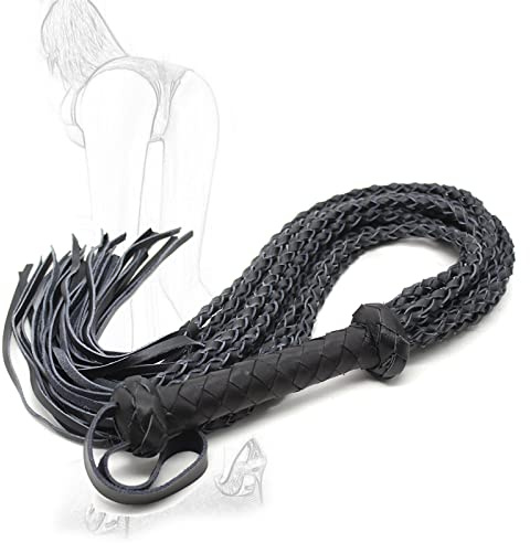 Frusta Fustigatore Erotico con Pelle 8 Trecce Lunghe Raccolto SM Bondage Sculacciate Frustino da Equitazione Fruste Gioco di Ruolo Cosplay Giocattolo Sessuale per Donne Uomini e Coppie