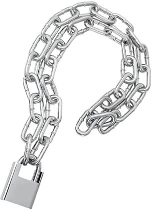 CHAMEEN Candado de cadena para bicicleta, cadena de seguridad, candado de motocicleta, cadena de acero inoxidable con llave, candado para garajes, puertas, cercas, scooter, cerradura antirrobo