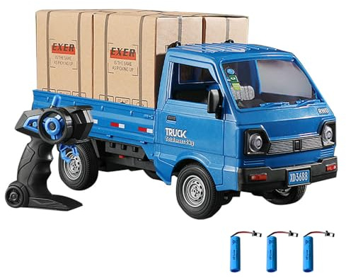 Hylukon Auto telecomandata, 1/16 2,4 GHz, camion radiocomandato con vano posteriore, trasporto di merci, auto RC per bambini e adulti