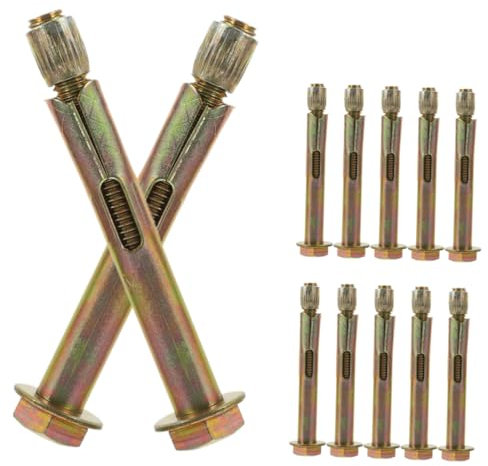 PRETYZOOM 12pezzi Bulloni Per Calcestruzzo Da Bulloni Di Ancoraggio Dossi Per Muri Per Garage e Parcheggio Per Cartongesso e Vialetti Realizzati in Acciaio Al Carbonio