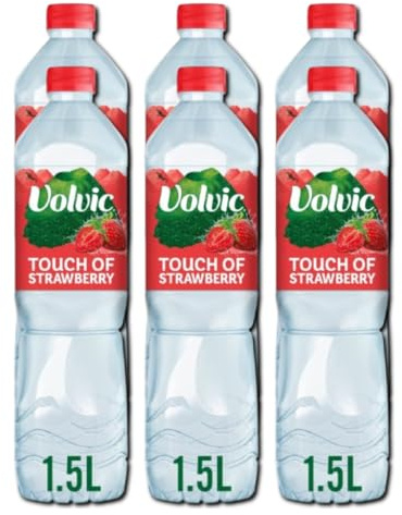 VC Touch of Fruit Strawberry Flavoured Still Natural Mineral Water with Low Sugar and Natural Sweetner 1.5L Bottle Certified B Corp Recyclable (Pack of 6)