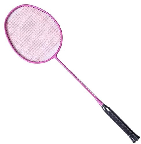 WANGBINGXING Badminton Set Raqueta de bádminton Individual Fibra Carbono Ligera for Entrenamiento Estudiantes Masculinos y Femeninos(Pink Single Shot Cab)