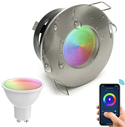 Zeitnet Inc. Faretto incasso IP65 SMART WiFi 5W GU10 LED RGBW RGB RGBCCT dimmerabile cromoterapia bagno box doccia