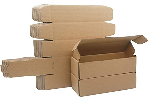 Scatole di spedizione in cartone ondulato, 255x65x65mm piccoli pacchetti postali per l'invio, scatole di imballaggio marrone per affari, stoccaggio o regalo (10 pezzi)