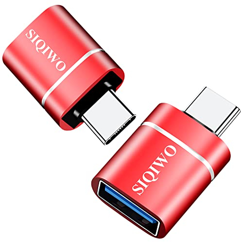 SIQIWO Adattatore da USB C a USB [2 pezzi], Adattatore USB Type C, Conversione da Thunderbolt 4/3 a USB 3.1/3.0/2.0 per MacBook Pro 2021 MacBook Air 2020, iPad Pro 2021, Galaxy S9/S8/Tab S3, Dell XPS