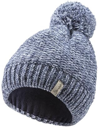 Sterntaler Strickmütze aus Multicolor Garn - Unisex Bommelmütze mit tollem Strickmuster - Kindermütze mit Futter aus wärmendem Microfleece - Wintermütze- Marine, 53