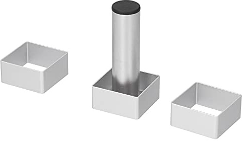 11 st kakskärare, set, 4-7 cm rostfritt stål, kakform med pressplatta, gör-det-själv bakverk fondant formar för bakning (4,4 cm fyrkantig)
