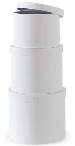 Soul & Lane Round Gift Boxes with Lids – Set of 3 Circular Boxes for Flowers, Bouquets & Arrangements, White Cardboard Cylinder Gift Box Set for Roses, Décor and Special Presentations