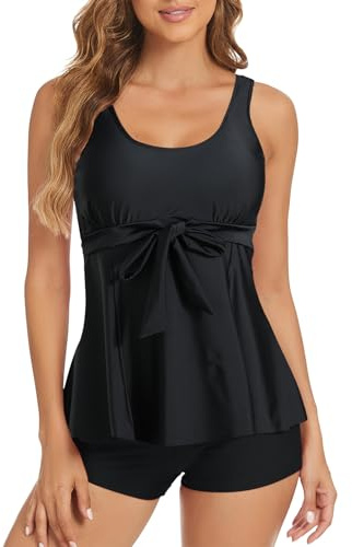 Genfien Traje De Baño Mujer Tankinis Swimsuit Top Estampado Conjunto | Bañador de 2 Piezas para Mujer,Push Up,Swimwear,Beachwear