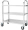 QWORK® 3-Etagen Edelstahl Servierwagen Teewagen Reinigungswagen - 95 x 50 x 95 cm - Leise Räder mit Bremsen