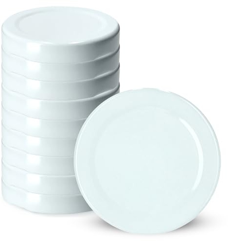 KADAX 10er Set Schraubdeckel TO38 für Gläser 38mm Weiß – Twist-Off Ersatzdeckel für kleine Flaschen & Gewürzgläser, Luftdicht & Spülmaschinenfest