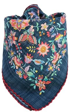 Arumary Soft Cotton & Viscose(Bamboo) Floral Bandanas, Hair wrapper, Headband, Handkerchief, Hair scarf, Neckerchief, 21”X21” (Flower Garden)