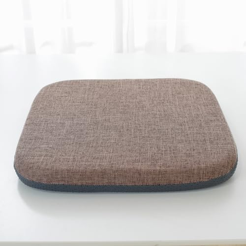Huierxun High Resilience Memory Foam Chair Cushion 13x13x2 Set of 2 Square Chair Pads and Washable Cover Non Slip Seat Cushions for Indoor Dining Room Kitchen and Office Chairs (Coffee,13x13)