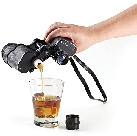 Fernglas mit Schnaps Reservoir Flachmann Feldflasche Feldstecher Kostümzubehör Schnapsflasche