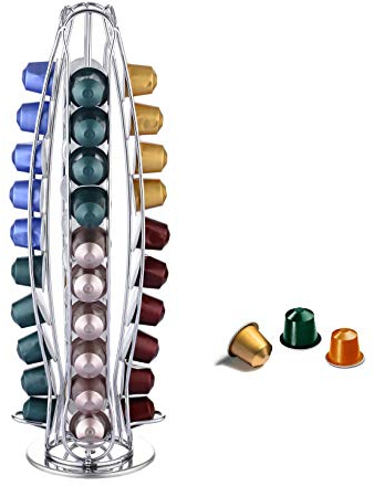 EXZACT Porte-Capsules de Café Compatible avec Nespresso (40 x capsules) - Supports pour Capsules de Café Nespresso Classic - Support Rotatif (EXNP021-40)