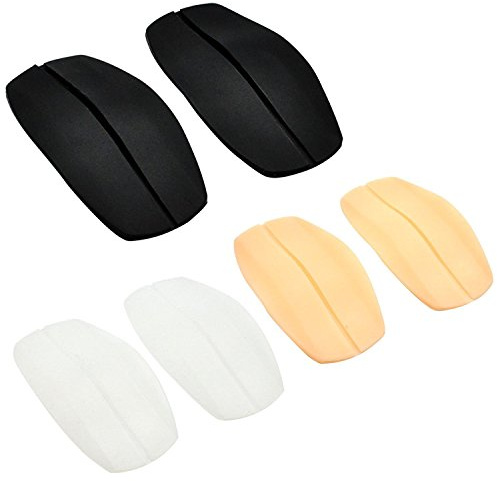 Acizi Soutien-gorge Sangles Coussin Support Silicone Antidérapant Pliable Protège-épaules Pads Soutien-gorge Coussins Pads 3 Paires (Noir Beige et Blanc)