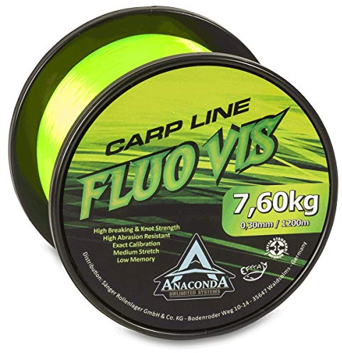 Anaconda Unisex – Erwachsene Fluovis Green Carp Line 1.200m/ 0,36mm