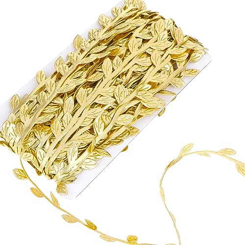 20 Mètres Faux Lierre Guirlande de Feuilles de Vigne Liane Artificielle Ruban de Décoration Ficelle de Feuilles pour Décoration Artisanale de Fête Ruban Mariage Boheme Lierre Artificiel Guirlande (Or)