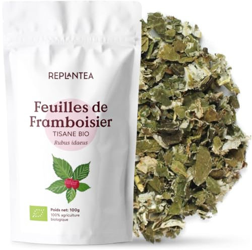 FEUILLE DE FRAMBOISIER TISANE BIO 100g (50 Tasses) | Infusion Fin de Grossesse | Thé de Préparation à l'accouchement REPLANTEA