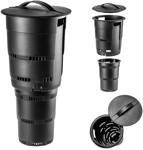 KADAX Compostiera da giardino sotterranea in plastica, compostiera inodore, secchio per compost per la produzione di fertilizzanti, contenitore per compost con fori di ventilazione (nero, 1 pezzo)