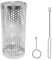 Namvo Runder Grillkorb 304 Edelstahl Grillkorb Gemüse Grillnetz für Outdoor BBQ Camping Fisch Garnelen Fleisch Gemüse Pommes Frites