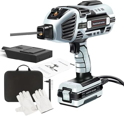 Saldatrice Laser Portatile, Pistola per Saldatore ad Arco Portatile, Kit Saldatrice Elettrica con Cassetta Degli Attrezzi, Saldatrice 110V/220V, per Bacchette di Saldatura da 3/32'',Gray 110V