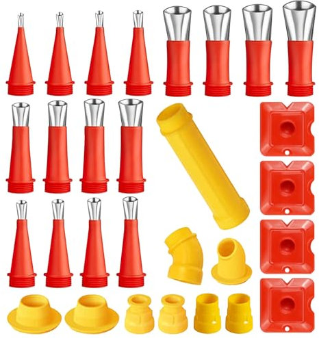 Lot de 29 Embout Cartouche Silicone,Buse Applicateur Joint Silicone avec Différentes tailles,Embout Silicone à Calfeutrer Outil de Calfeutrage pour Cuisine, Salle de Bain,Réutilisable