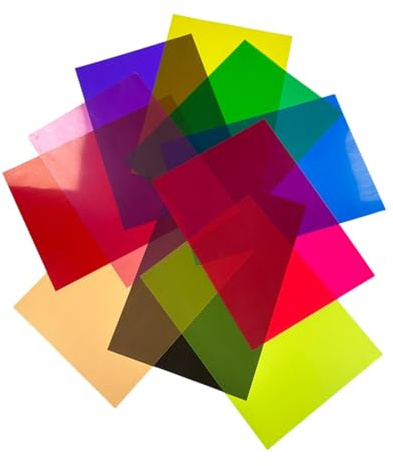 Lot de 10 films de cellophane colorés pour papier translucide créatif fait à la main, 10 filtres en gel pour l'éclairage, film coloré pour couvrir, isolation thermique, économie d'énergie pour Gla