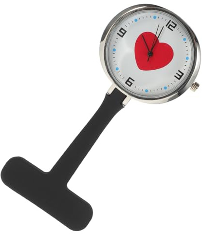 Beavorty Reloj De Enfermera De Silicona Negro Broche De Solapa Reloj Digital Colgante para Enfermeras para Trabajo Hospitalario