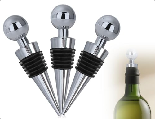Emezddo Flasklock, 3 st, återanvändbar, perfekt för vinsamling, rött vin, champagne, öl, hemmafester och restauranger