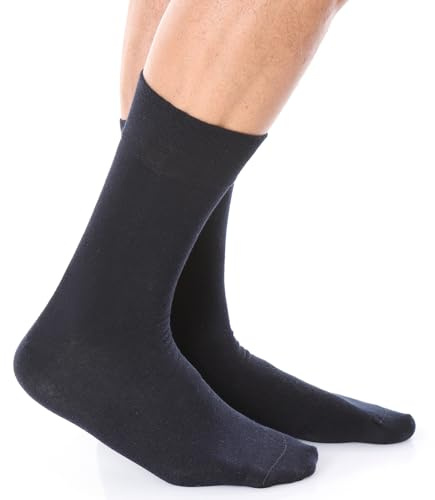 MERITEX Calze Sanitarie Uomo Corte in Caldo Cotone – 6 Paia, Senza Elastico nel Polsino, Non Stringono – 43/46