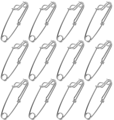 LOORGVEL Lot de 12 Agrafes de Pêche en Acier Inoxydable 1.8x60 Mm Connecteurs Robustes à Œillet Fermé Clips pour Leurre et Ligne de Pêche en Eau Salée Accessoires Polyvalents