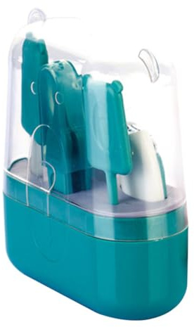 POPETPOP Kit de Cortaúñas Mango Cómodo Tijeras y Cortaúñas de Acero Inoxidable y Caja de Almacenamiento Verde para Bebés para Cuidado Infantil