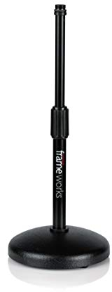 Gator Frameworks Desktop-Mikrofonständer mit rundem, gewichtetem Sockel und verstellbarer Höhe (GFW-MIC-0501)