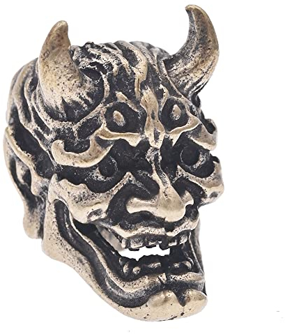 Brass Devil Lanyard Bead DIY Knife Paracord Parachute Cord Beads Keychain Handcrafted Charms (Gold Brass)