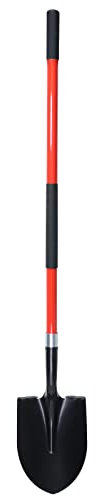VNIMTI Heavy Duty Gardening Shovel, 56 Inch Round Blade with Fiberglass Handle (Red)