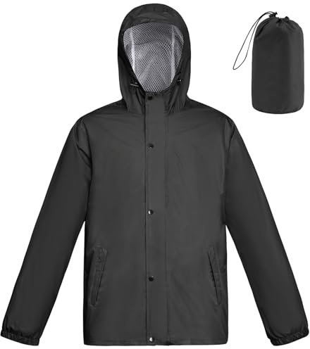 flintronic Softshell Jacket, Leggera e Ripiegabile, Impermeabile da Uomo, Antivento Cappuccio e Traspirante per Golf, Pesca, Ciclismo e Viaggi