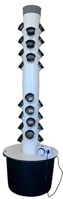 Genérico Kit de torre hidropónica vertical de 1,5 m con 30 plantas: sistema modular y automatizado, ideal para cultivo en interior y