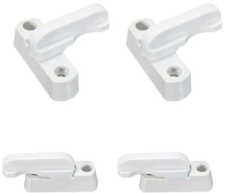4 Pack Sash Window Locks, PVC Door Lock for UPVC Windows and Doors, White Aluminum Window Security Locks for Home Safety, Child and Pet Protection