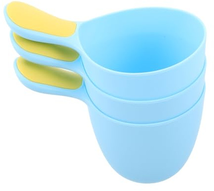NOLITOY 3pcs Baby Rinse Cup Shampoo Rinser Water Scoop with Ergonomic Handle Nonslip Grip Soft Pp Material for Newborns Bathing and Hair Washing