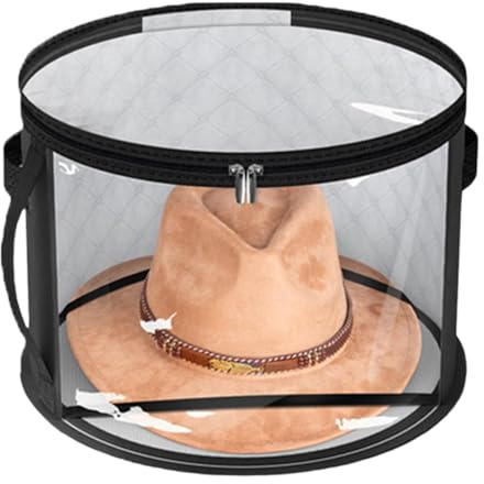 Hatt Förvaringslåda - Transparent Stapelbar Arrangör Med Bärhandtag, Vikbart Fodral för Hattar Män Kvinnor, Armad Sovrum Sovsal
