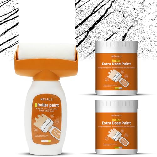 Väggfärg, vit skoter, 1 500 g, väggreparationsrulle, väggfärg, vit, reparationsfärg, vit, rulle med väggreparationspast, väggreparation, rullbyst för väggrepor, graffitisprickor, fläckar