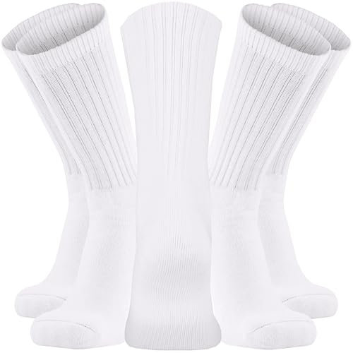 Kensington® Men’s Sport Socks – 10 Pairs, White Crew Socks (Size 6-11) – Cushioned Cotton for Gym, Running & Everyday Use